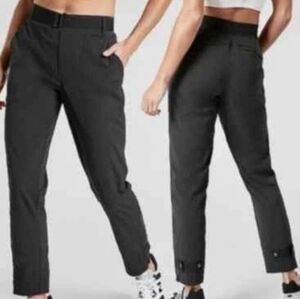 Athleta Trekkie Belted Black Hiking Commute Travel Pants Size 4